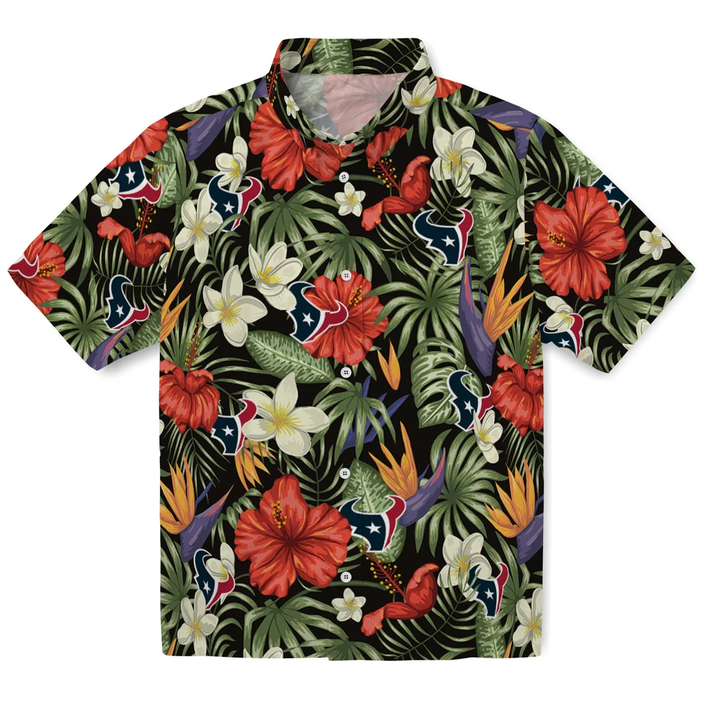 Houston Texans Hawaiian Shirt - Hawaii Floral Hibiscus houston texans hibiscus bird hawaiian shirts best selling