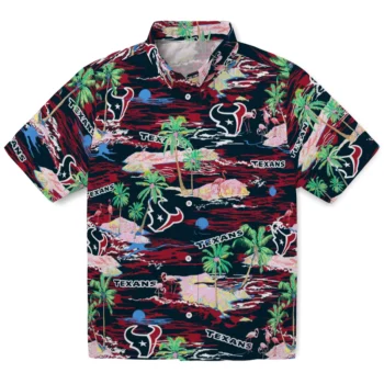 houston texans flamingo retreat blue hawaiian shirts best selling