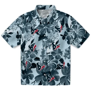 houston texans hibiscus arrangement blue hawaiian shirts best selling