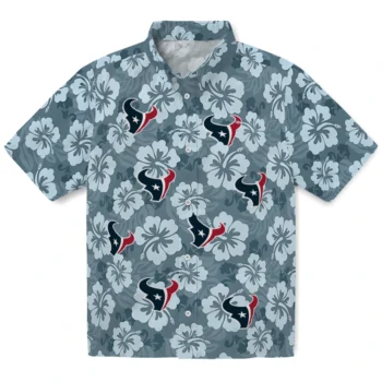 houston texans hibiscus cluster blue hawaiian shirts best selling
