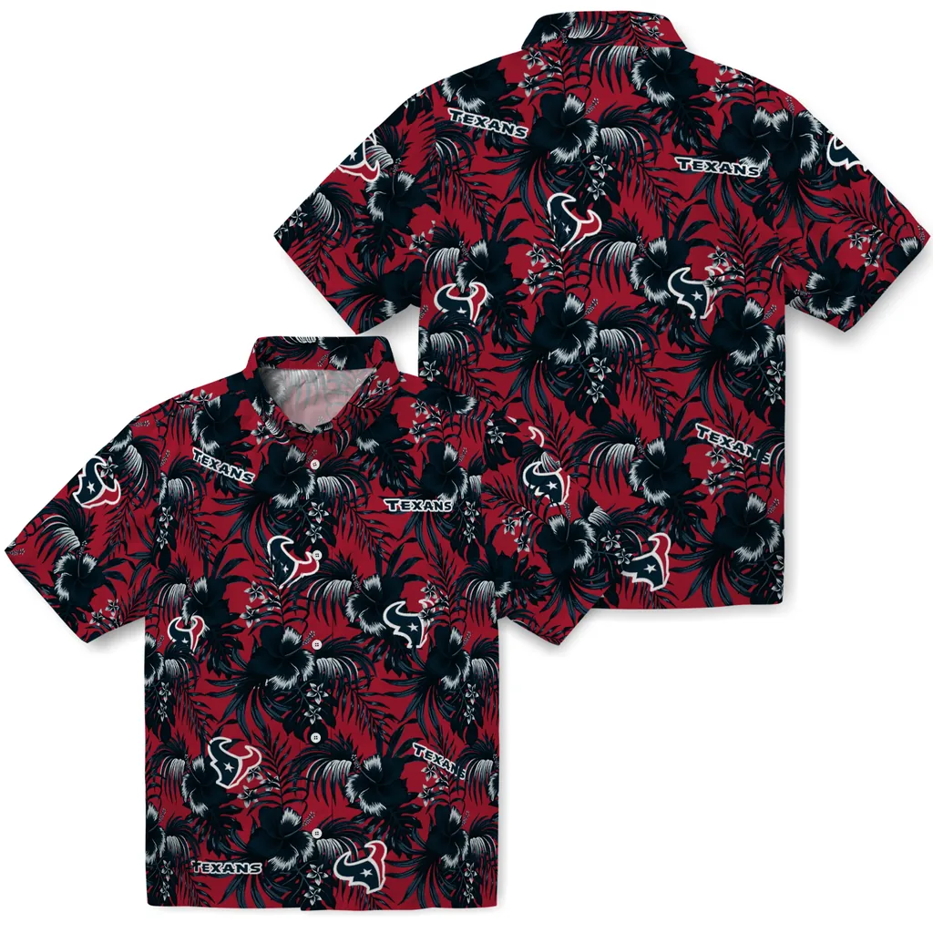 Houston Texans Hawaiian Shirt - Hibiscus Exotic houston texans hibiscus exotic blue hawaiian shirts high quality