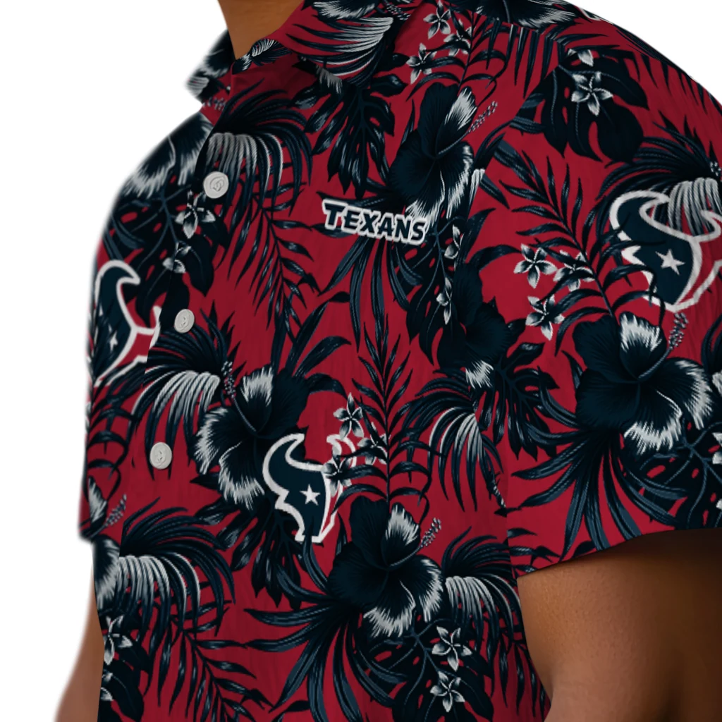Houston Texans Hawaiian Shirt - Hibiscus Exotic houston texans hibiscus exotic blue hawaiian shirts trendy