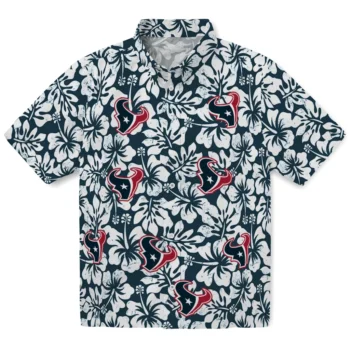houston texans hibiscus motif blue white hawaiian shirts best selling