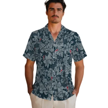 houston texans hibiscus oasis blue hawaiian shirts fashion forward