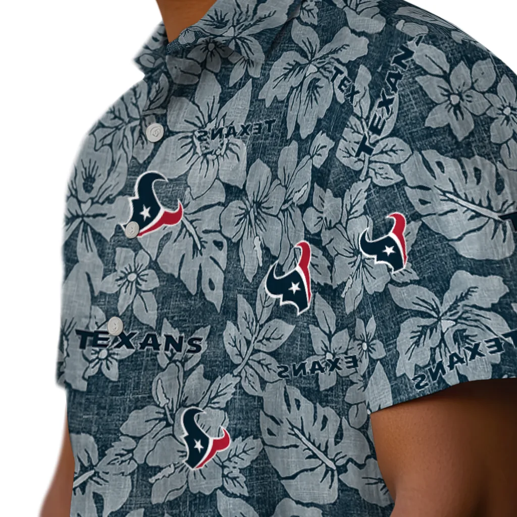 Houston Texans Hawaiian Shirt - Hibiscus Oasis houston texans hibiscus oasis blue hawaiian shirts trendy