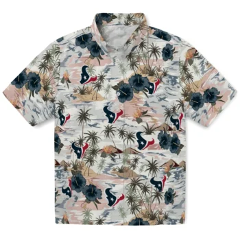 houston texans hibiscus seaside white hawaiian shirts best selling