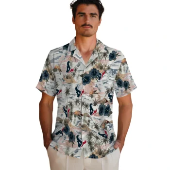 houston texans hibiscus seaside white hawaiian shirts fashion forward