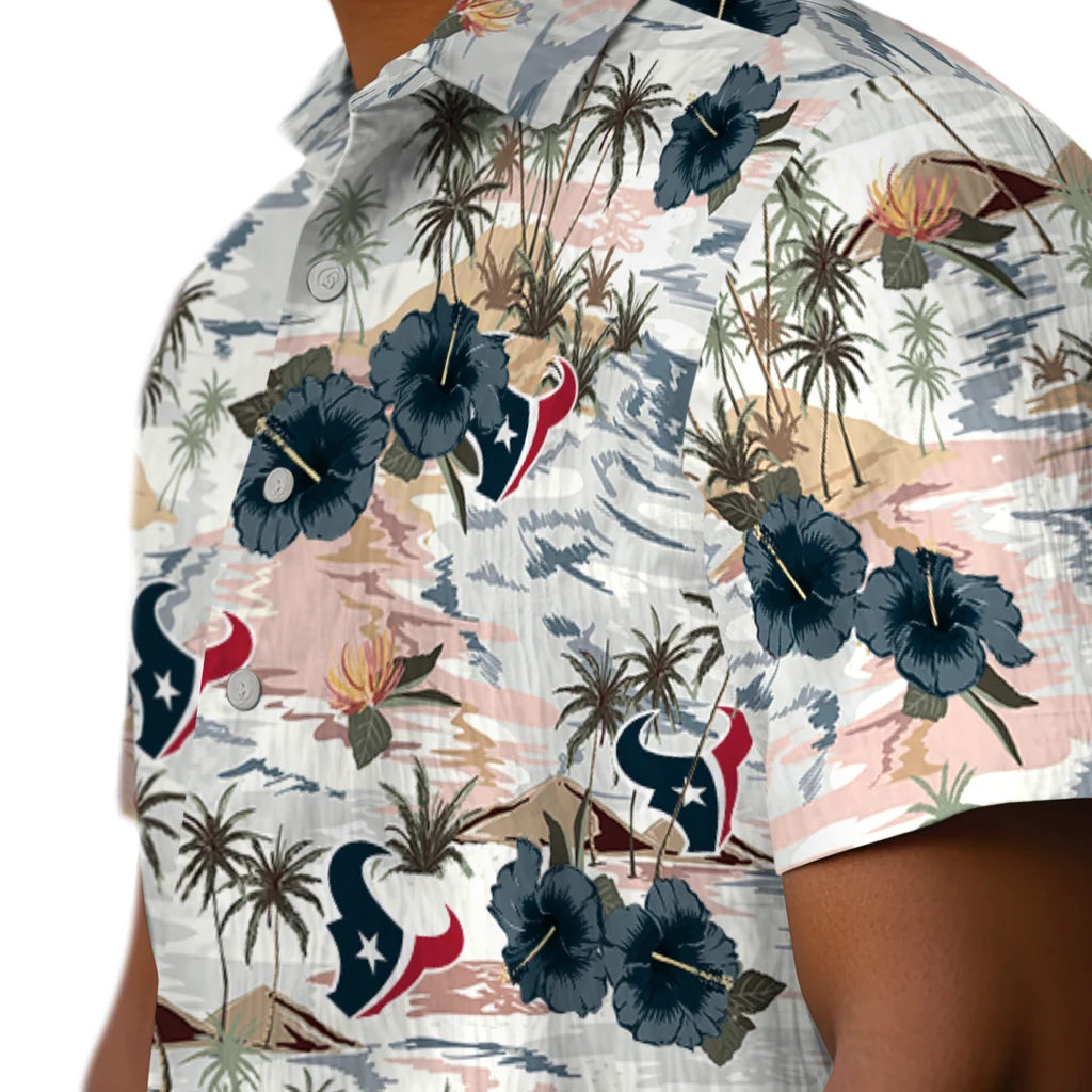Houston Texans Hawaiian Shirt - Hibiscus Seaside houston texans hibiscus seaside white hawaiian shirts trendy