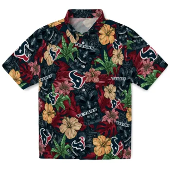 houston texans tiki jungle blue hawaiian shirts best selling