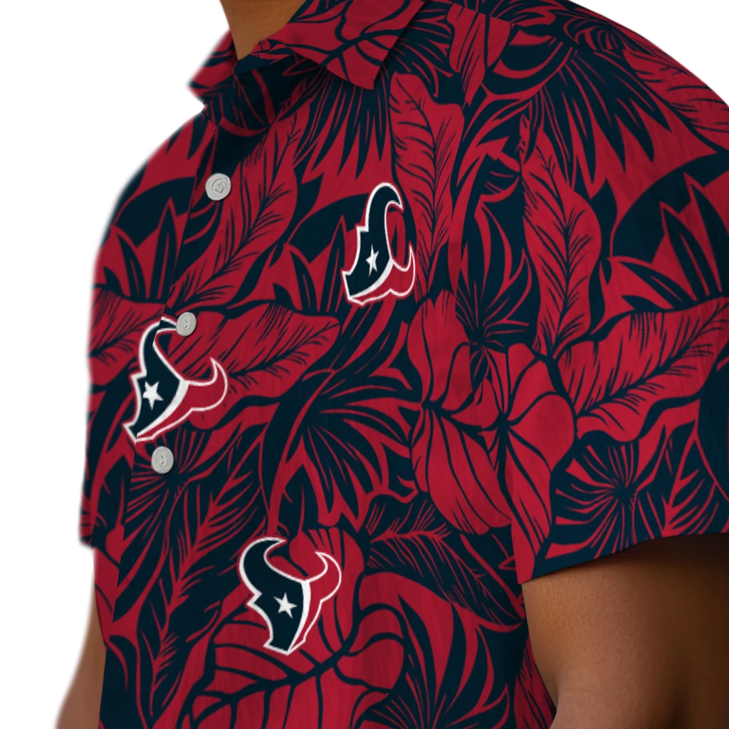 Houston Texans Hawaiian Shirt - Monstera Layer houston texans monstera layer blue hawaiian shirts trendy