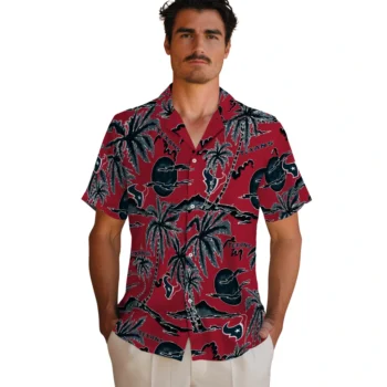 houston texans palm sunset hawaiian shirts fashion forward
