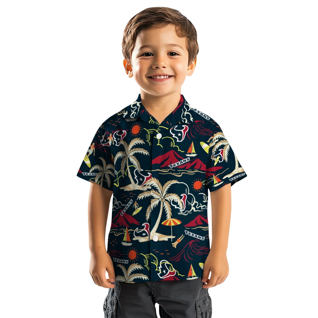 Houston Texans Hawaiian Shirt - Palm Tree Island houston texans palm tree island blue hawaiian shirts top rated