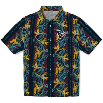 houston texans paradise vines blue hawaiian shirts best selling