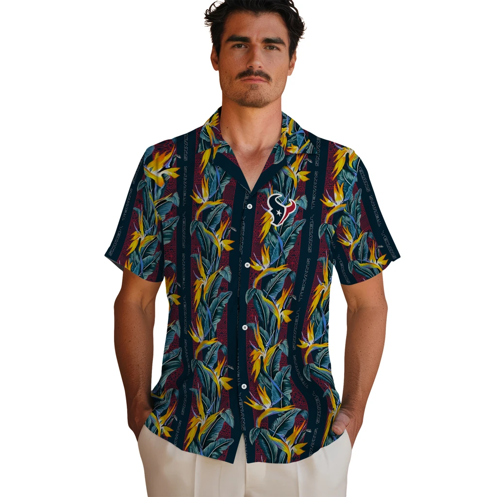 Houston Texans Hawaiian Shirt - Paradise Vines houston texans paradise vines blue hawaiian shirts fashion forward