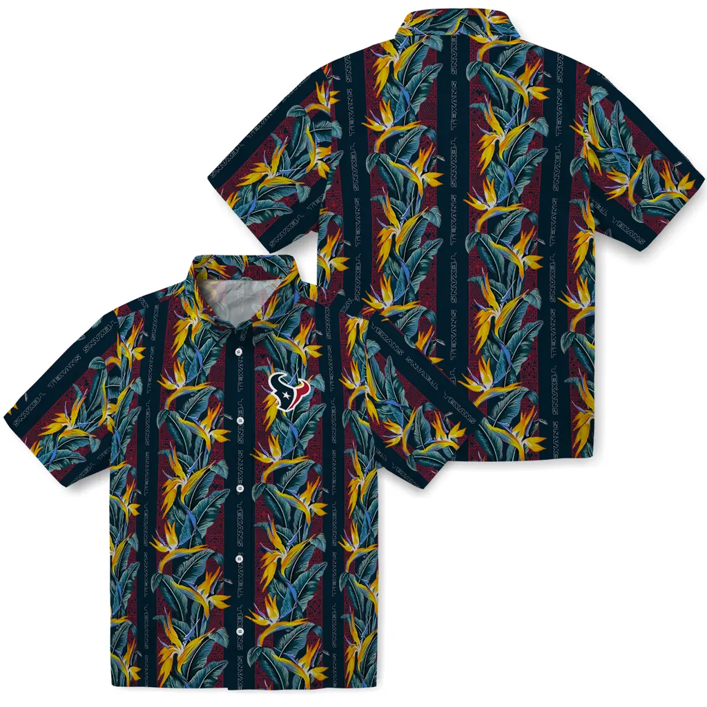 Houston Texans Hawaiian Shirt - Paradise Vines houston texans paradise vines blue hawaiian shirts high quality