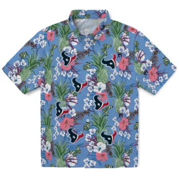 houston texans pineapple bouquet best sky blue hawaiian shirts best selling