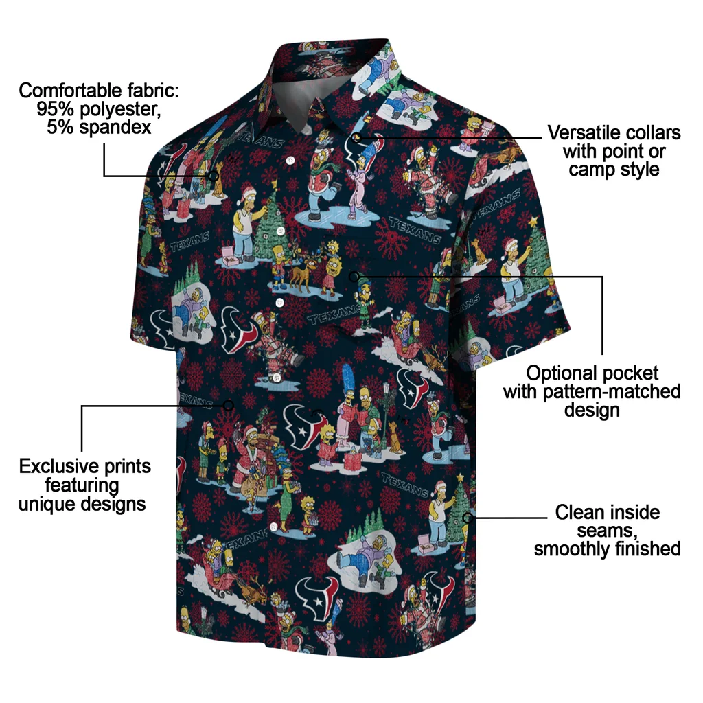 Houston Texans Hawaiian Shirt - Simpsons Christmas houston texans simpsons christmas blue hawaiian shirts new arrival