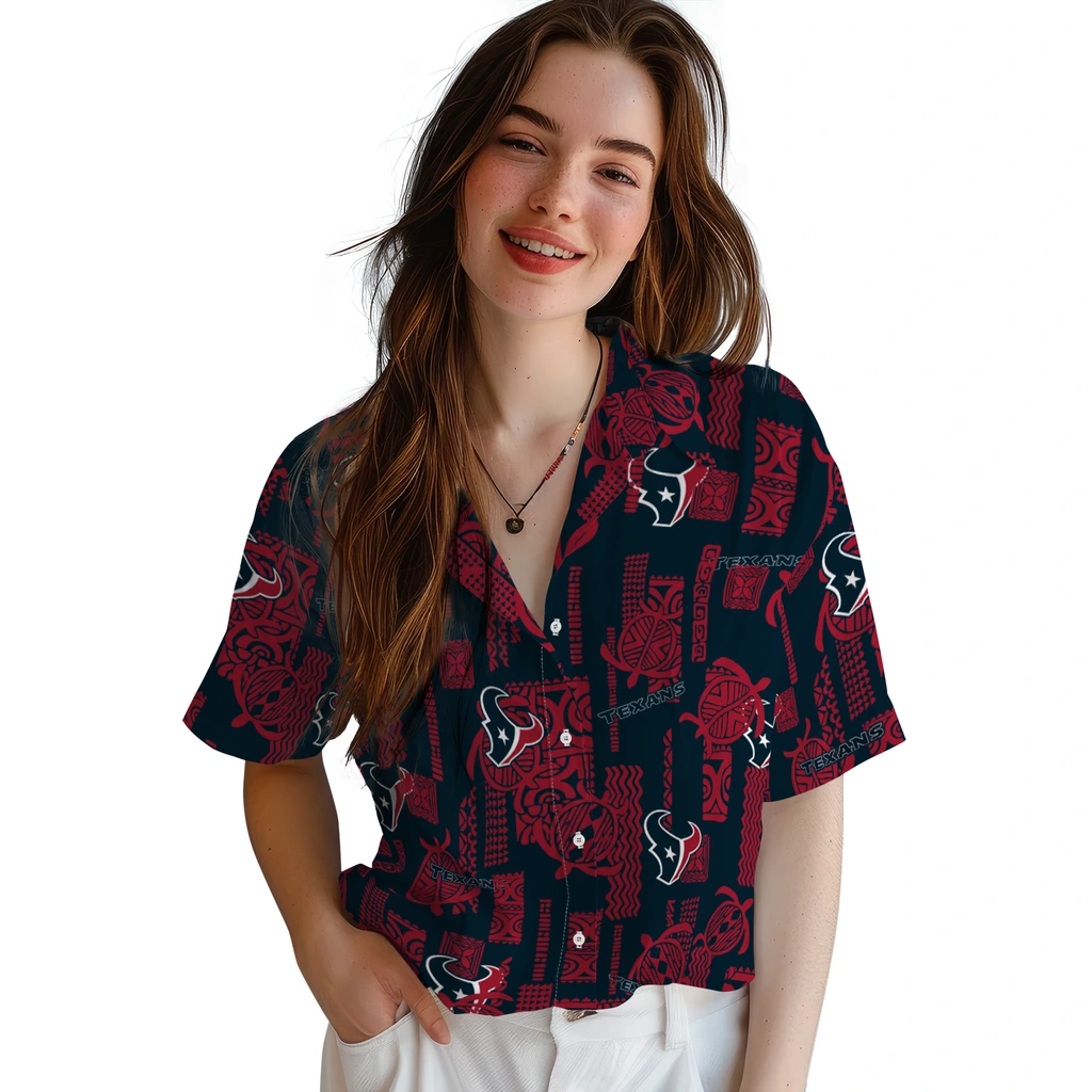 Houston Texans Hawaiian Shirt - Turtle Lines houston texans turtle lines blue hawaiian shirts latest model