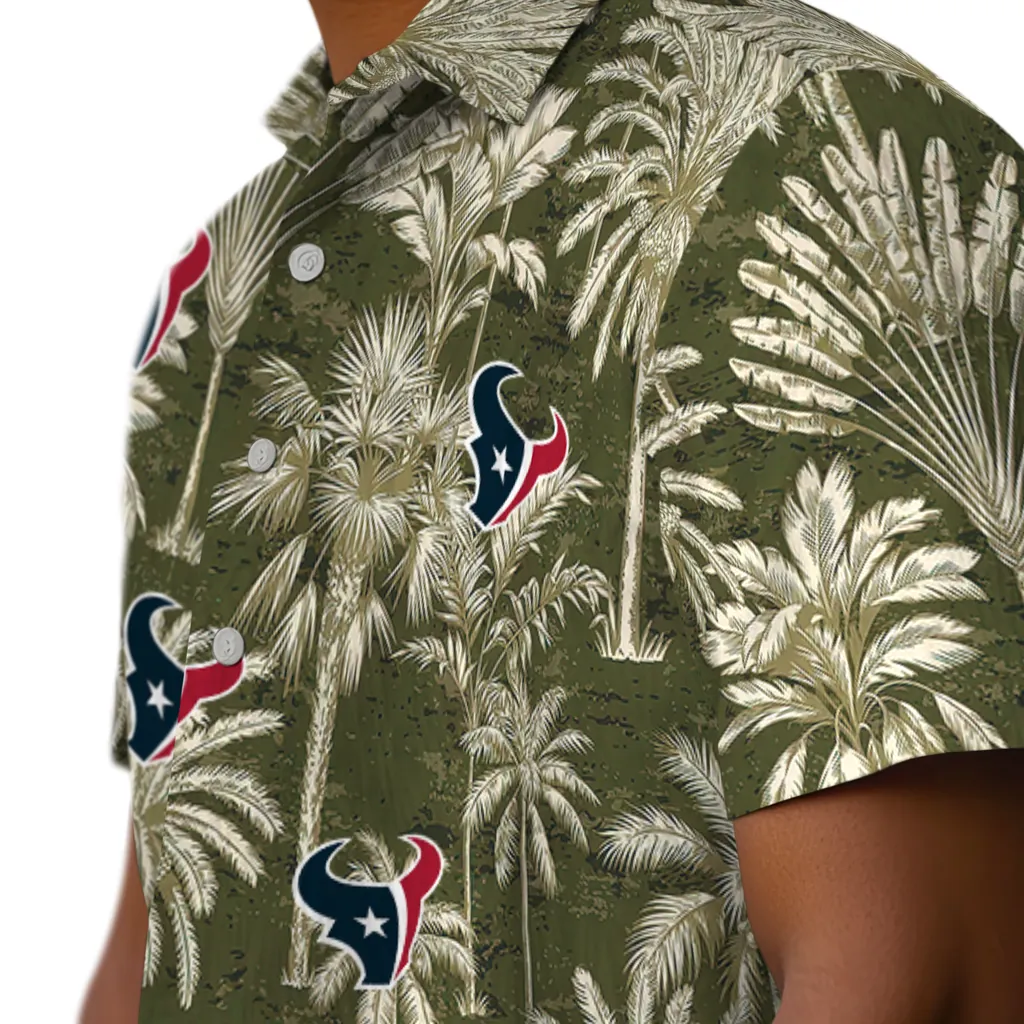 Houston Texans Hawaiian Shirt - Vintage Palm Tree houston texans palm shadows blue hawaiian shirts trendy