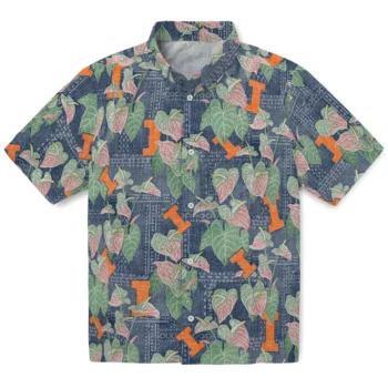 illinois fighting illini anthurium overlay blue hawaiian shirts best selling