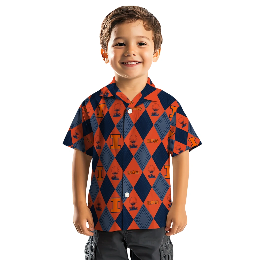 Illinois Fighting Illini Hawaiian Shirt - Golfing Plaid illinois fighting illini balloon plaid blue hawaiian shirts top rated