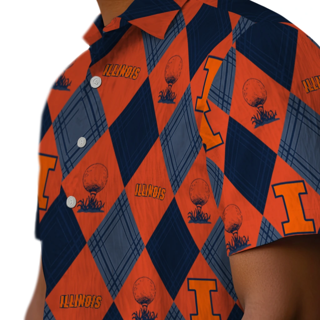 Illinois Fighting Illini Hawaiian Shirt - Golfing Plaid illinois fighting illini balloon plaid blue hawaiian shirts trendy