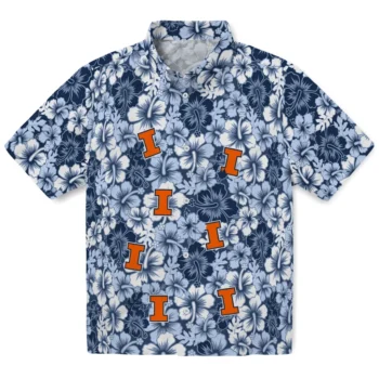 illinois fighting illini hibiscus blooms blue hawaiian shirts best selling