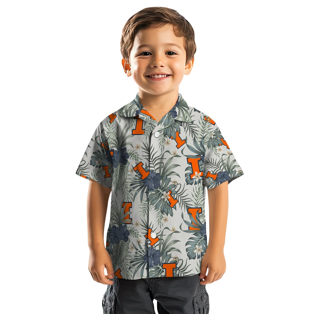 Illinois Fighting Illini Hawaiian Shirt - Hibiscus Designs illinois fighting illini hibiscus designs beige hawaiian shirts top rated