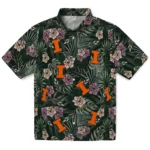 Illinois Fighting Illini Hawaiian Shirt – Hibiscus Leaves Pattern
