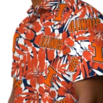 Illinois Fighting Illini Hawaiian Shirt – Hibiscus Overlay