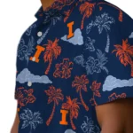 Illinois Fighting Illini Hawaiian Shirt – Palm And Clouds