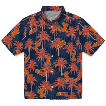 illinois fighting illini palm grove blue hawaiian shirts best selling