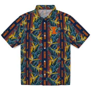 illinois fighting illini paradise vines blue hawaiian shirts best selling