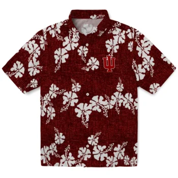 indiana hoosiers hibiscus petals red hawaiian shirts best selling