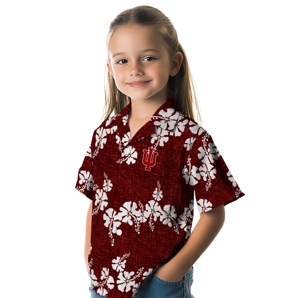 Indiana Hoosiers Hawaiian Shirt - 50th State Flower indiana hoosiers hibiscus petals red hawaiian shirts premium grade