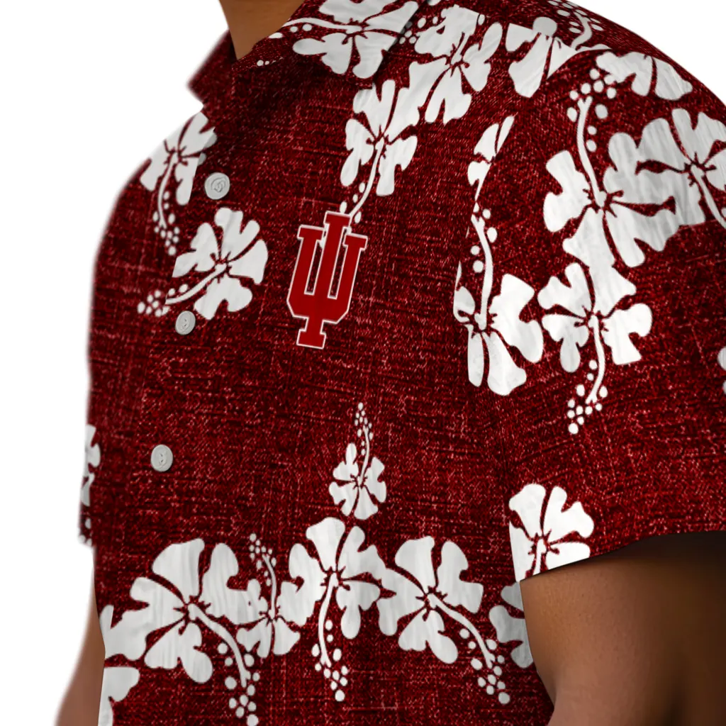 Indiana Hoosiers Hawaiian Shirt - 50th State Flower indiana hoosiers hibiscus petals red hawaiian shirts trendy