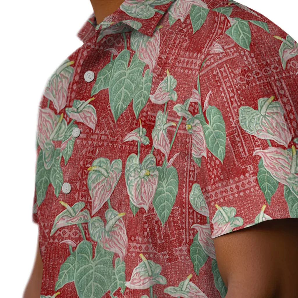 Indiana Hoosiers Hawaiian Shirt - Anthurium Overlay indiana hoosiers anthurium overlay red hawaiian shirts trendy