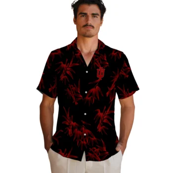 indiana hoosiers bamboo branches red black hawaiian shirts fashion forward
