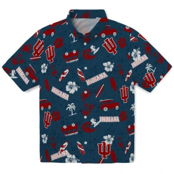 indiana hoosiers beach vibe navy hawaiian shirts best selling