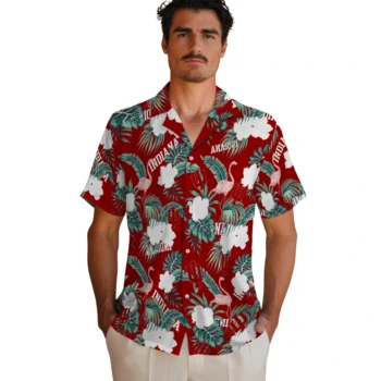 indiana hoosiers flamingo palms red hawaiian shirts fashion forward