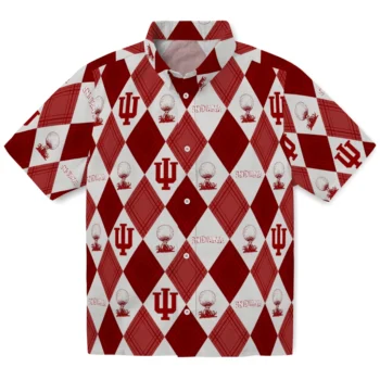 indiana hoosiers balloon plaid red hawaiian shirts best selling
