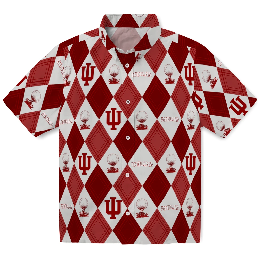 Indiana Hoosiers Hawaiian Shirt - Golfing Plaid indiana hoosiers balloon plaid red hawaiian shirts best selling
