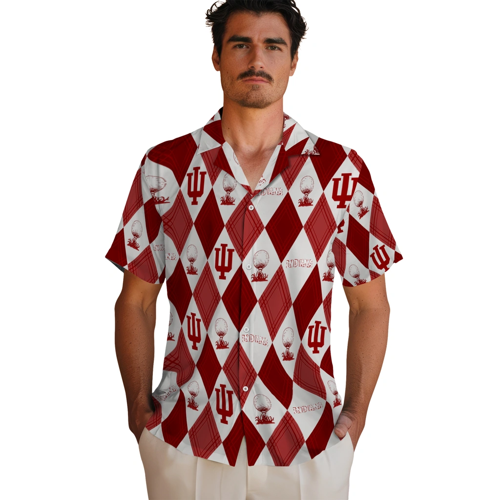Indiana Hoosiers Hawaiian Shirt - Golfing Plaid indiana hoosiers balloon plaid red hawaiian shirts fashion forward