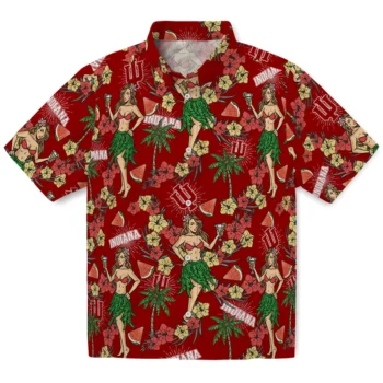 indiana hoosiers hawaiian girls design red hawaiian shirts best selling