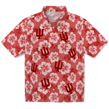indiana hoosiers hibiscus cluster red hawaiian shirts best selling