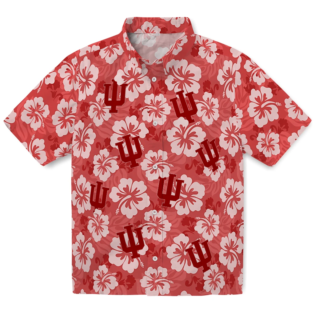 Indiana Hoosiers Hawaiian Shirt - Hibiscus Cluster indiana hoosiers hibiscus cluster red hawaiian shirts best selling