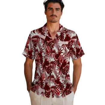 indiana hoosiers hibiscus exotic red hawaiian shirts fashion forward