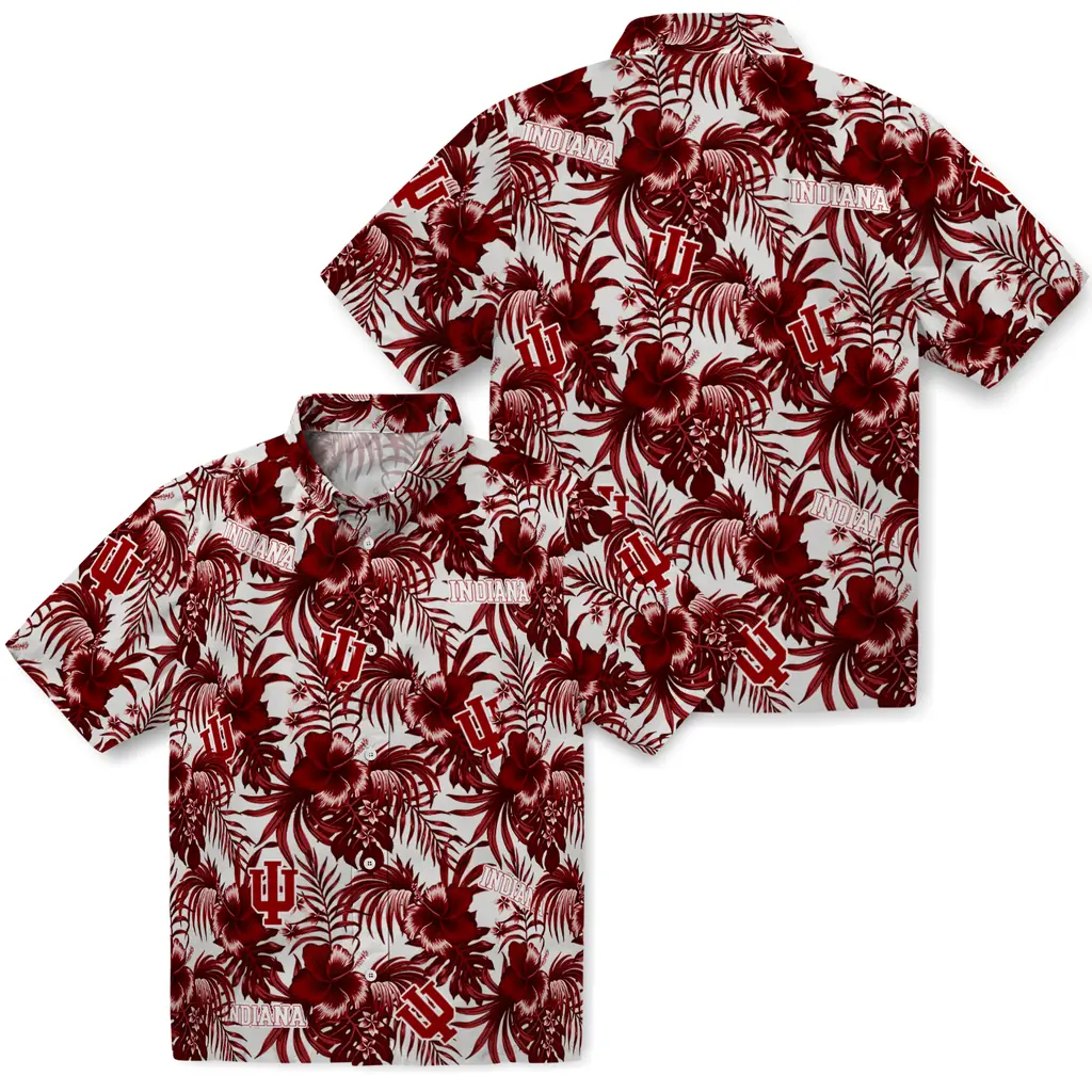 Indiana Hoosiers Hawaiian Shirt - Hibiscus Exotic indiana hoosiers hibiscus exotic red hawaiian shirts high quality