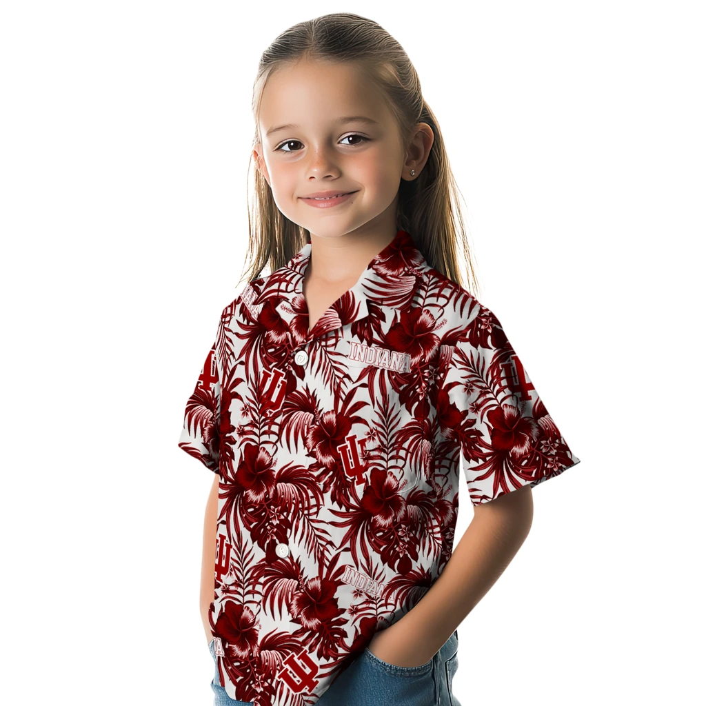 Indiana Hoosiers Hawaiian Shirt - Hibiscus Exotic indiana hoosiers hibiscus exotic red hawaiian shirts premium grade