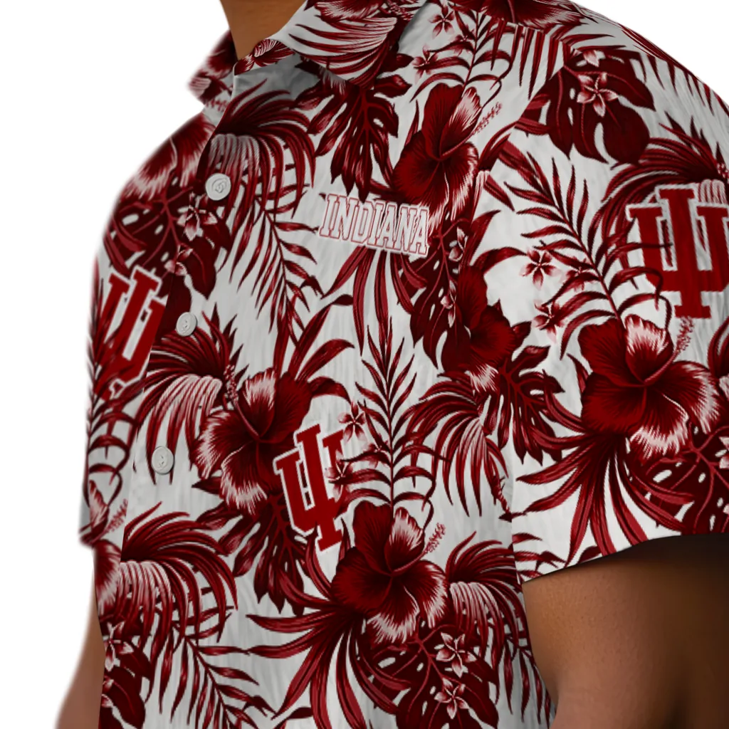 Indiana Hoosiers Hawaiian Shirt - Hibiscus Exotic indiana hoosiers hibiscus exotic red hawaiian shirts trendy